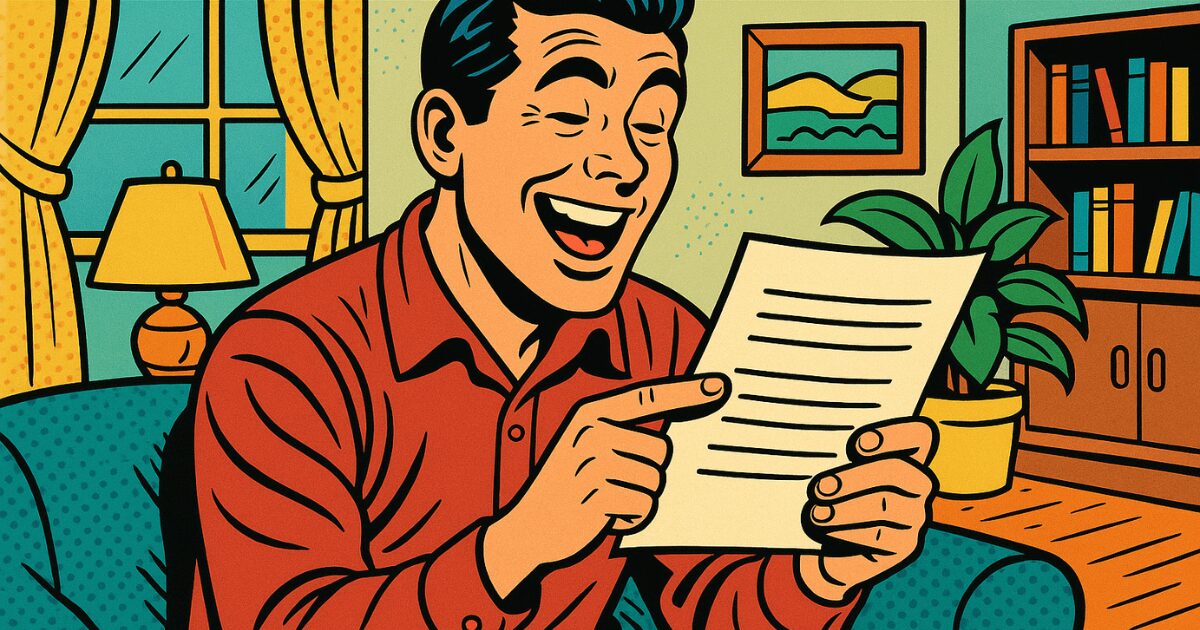 英語のテキストを読み上げて発音やアクセントの練習をしている男性