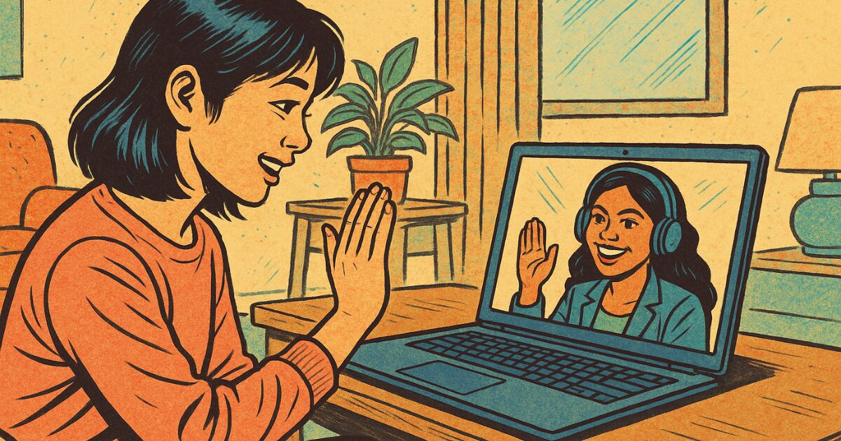 オンライン英会話を受講している40代女性